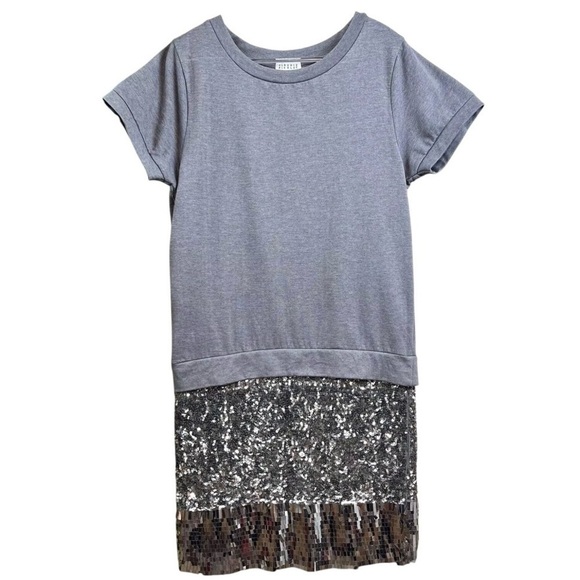 Claudie Pierlot Sequined Trust Party Dress Metallic Silver Gray Size EU 38 US 6 - Picture 8 of 8